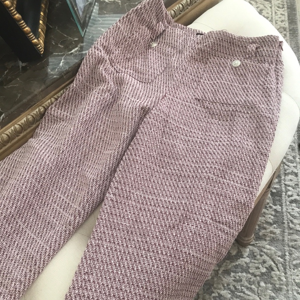 Stylish Women's Pants in Burgundy and cream